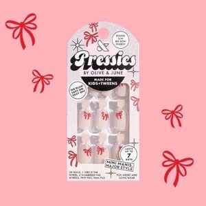 Olive & June Pressies Kids and Teen Nail Set -  Big Bow Energy 28 ct Round S/M